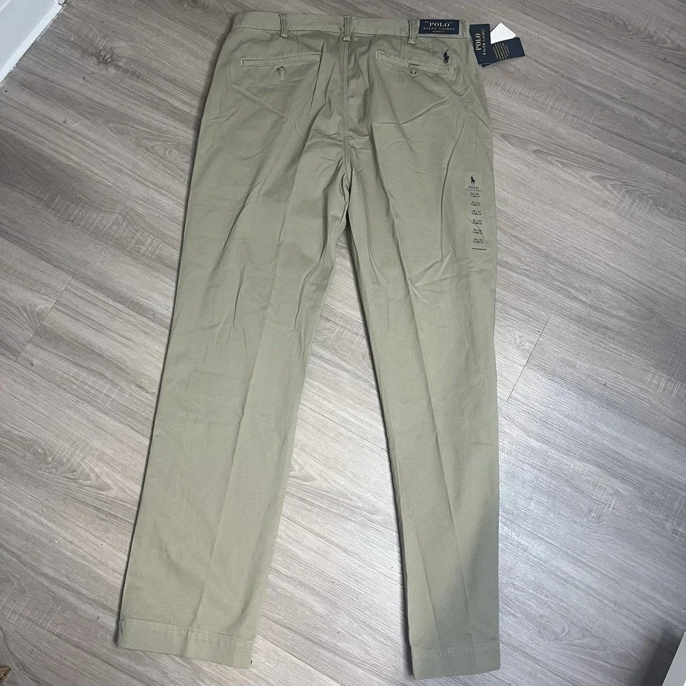 POLO RALPH LAUREN Men's Classic-Fit Flat‎ Front Chino Khaki Pants 38x30 NWT